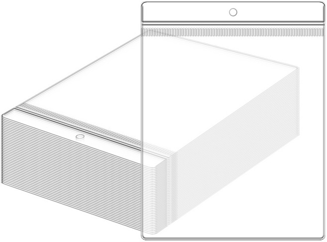 헤다 펀칭 PVC 지퍼백 봉투 소형 두꺼운, 1세트, 100매입