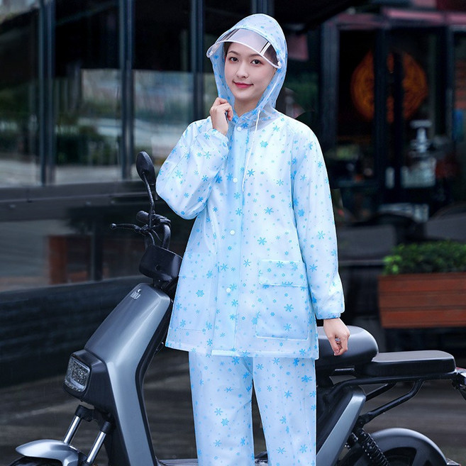 couyor 오토바이우비 상하의세트 라이딩우비, 블루