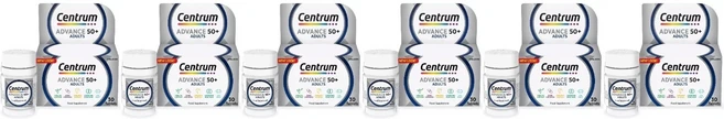 50세 이상 성인용 Centrum Advance 종합 비타민 및 미네랄 보충제 - 30정 - 6팩 - 영국 직배송, 6개, 30회분