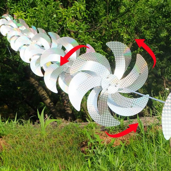 유해 조류 퇴치기 비둘기 참새 까마귀 축사 바람개비 경보기 양어장, A. 3현 10m 8풍차