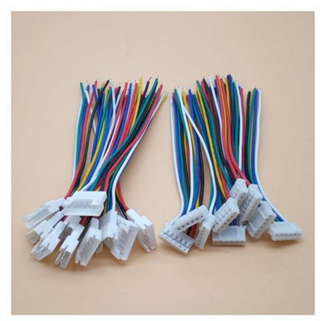 마이크로 JST PH 2.0 수 암컷 플러그 커넥터 와이어 케이블 포함 100mm 2P 3P 4P 5P 6PIN 10 쌍, [05] 10 Pairs 6P, 한개옵션1