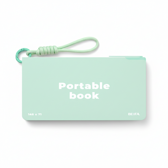 다다베 휴대용 미니 스트랩 노트 수첩, 1개, 민트