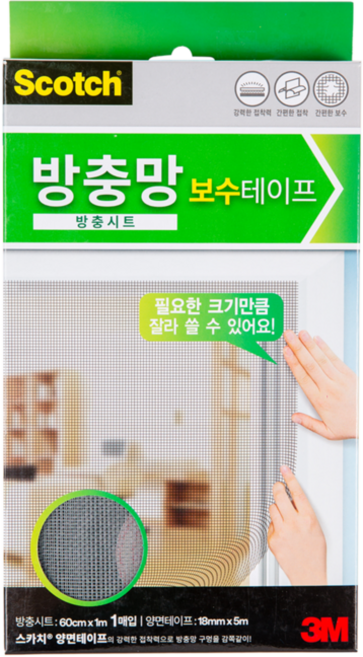 스카치 방충망 보수 테이프 방충시트, 1개