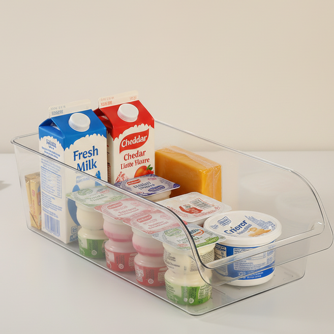 린앤빈 냉장고 및 다용도 정리 수납함, 4세트, 투명