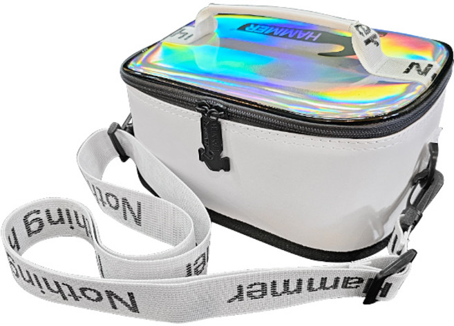 햄머 홀로그램 악세사리 빅 파우치 (어깨끈 탈부착형) + 뉴 햄머 홀로그램 볼타월 볼링가방 볼링미니백 볼링용품, PU화이트+볼타월 1매 (색상랜덤), 1개