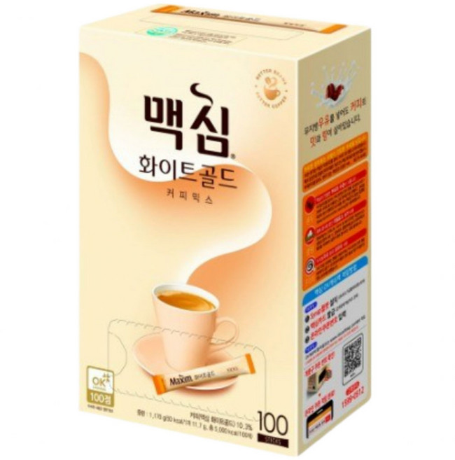 역시 연아커피 HOT or ICE 100스틱 황금비율 다방커피 화이트골드 커피믹스, 11.7그램, 1박스, 100개입, 11.7g