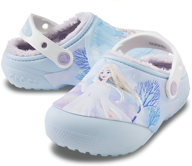 CROCSKIDS 女童 Fun Lab lined 冰雪奇緣克駱格毛絨室內鞋