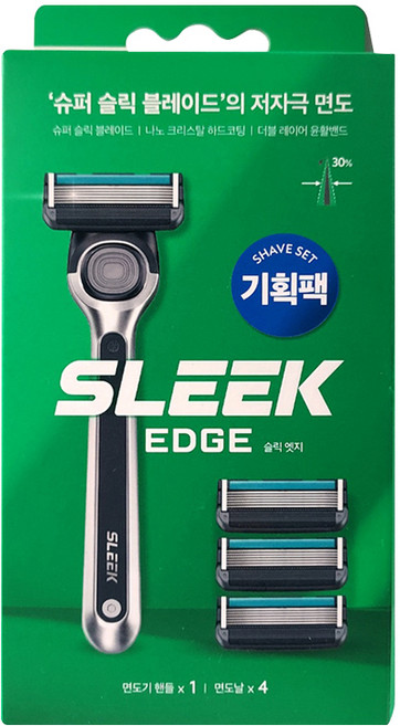 슬릭 엣지 면도기, 1세트, 면도기1개+면도날4개