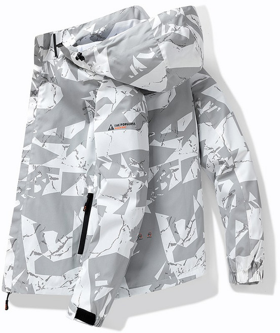 Asure 남성 가을 겨울 아웃도어 카모플라쥬 방풍 방수 바람막이 자켓