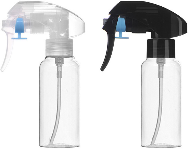 [용기] 초미세건스프레이 100ml/120ml/150ml/200ml/250ml/300ml/500ml, 100ml 투명용기, 검정캡, 1개