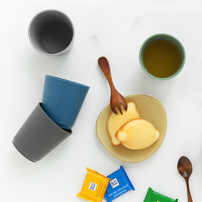 파스텔 실리콘 다용도컵 2개 1세트 머그잔 인테리어 소품 디자인 아이디어 상품, 그린