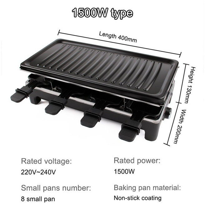 라끌렛 그릴 치즈 전기 미니 2 레이어 라클렛 무연 철판 비 스틱 바베큐 팬 Bakeware 꼬치 핫 플레이트 한국 오븐 기계 EU 미국, 옵션02) EU, 옵션01) Type 2