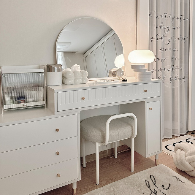 브랜디하우스 무드2 템바보드 수납 화장대세트 1000, 화이트