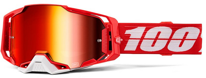 100% 백퍼센트 아르메가 미러 렌즈-바이크 오토바이 고글 (옵션선택), C 배드-레드 미러 렌즈, 1개