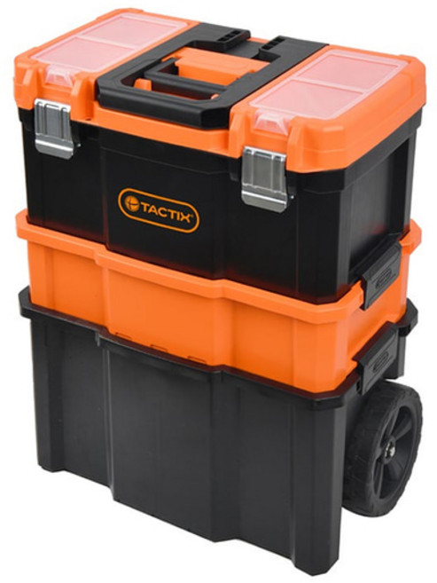 택틱스 다용도 이동식 3단 공구함 공구통 공구박스, 1개