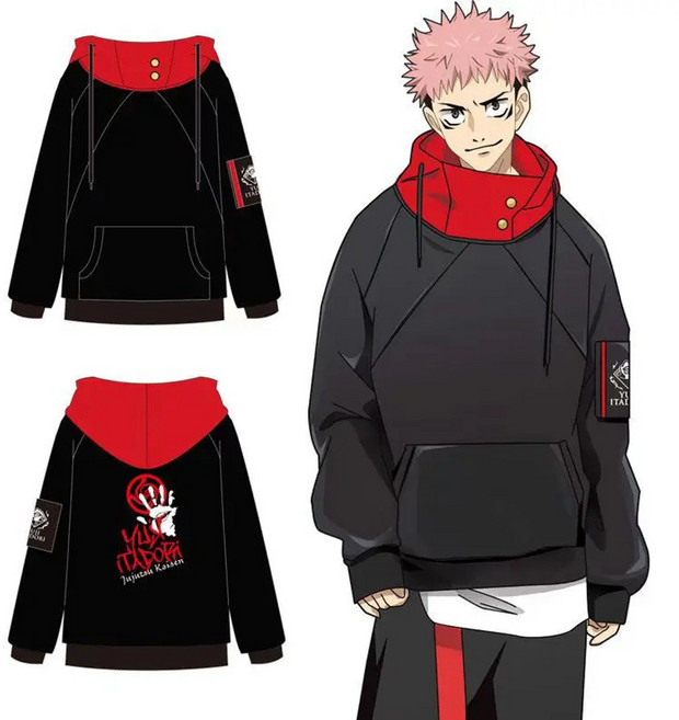 주술회전 이타도리유지 코스프레의상 후드티 풀오버