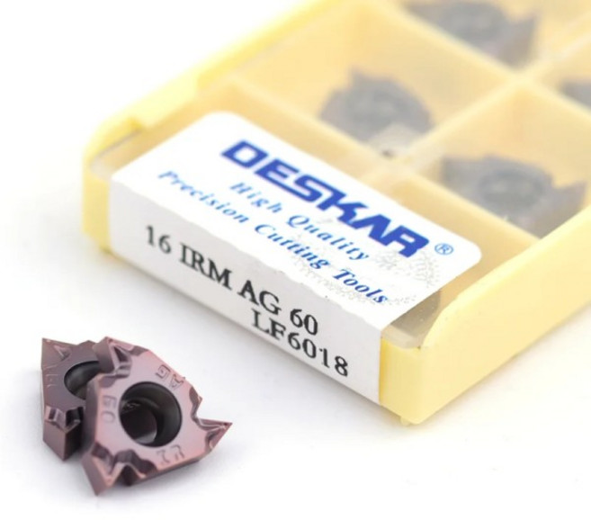 10개 초경 인서트 16ERM AG60 AG55 11W 14W 1.0ISO 1.5 2.0 2.5 LF6018 DESKAR CNC 선반 나사 가공 커터 공, 04 1.5ISO LF6018, 01 16ERM