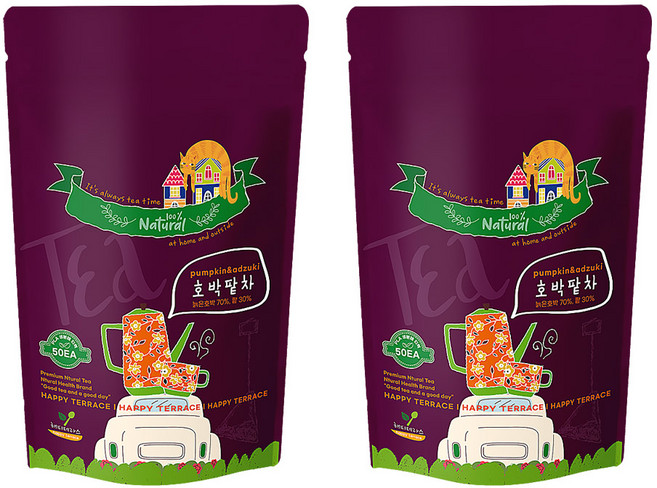 해피테라스 늙은 호박팥차, 1.5g, 50개입, 2개