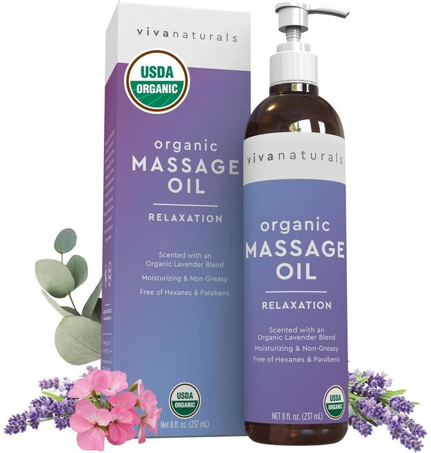 Viva Naturals 비바 내추럴 마사지 오일 릴랙세이션 라벤더 상티드 - 쿠팡