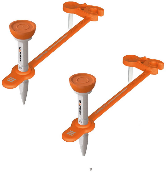 실리콘골프티 높이조절 골프티꽂이 킵티 숏티 롱티 미들티 겸용, 오렌지, 2개