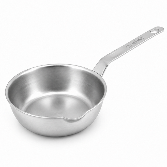 CookBuddy 한쪽 물코 316 스텐 통5중 미니 후라이팬 무연마제 인덕션 겸용, 1개, 12cm