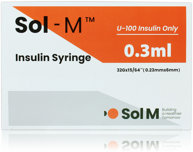 BD 인슐린 주사기 31G 6mm 0.3cc(1단위), 1개, 100개입