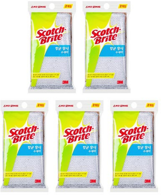 스카치브라이트 향균 망사 수세미, 2개입, 5개