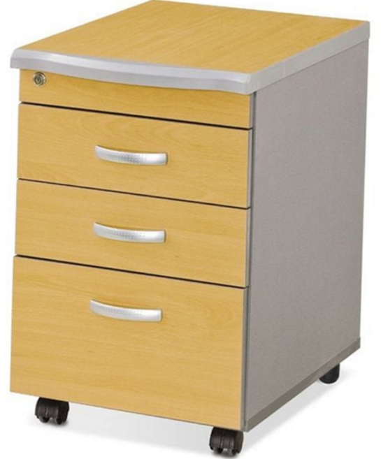 이동식 서랍장 다용도 이동형 바퀴 수납 목재 캐비닛 보조장 사무실 서랍식 수납장 수납함 3단 서랍장, 월넛