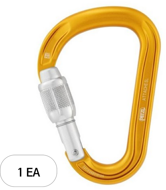 페츨 어태치 스크류락 등반용 잠금 카라비너 AP-M038AA, 옐로우, 1개