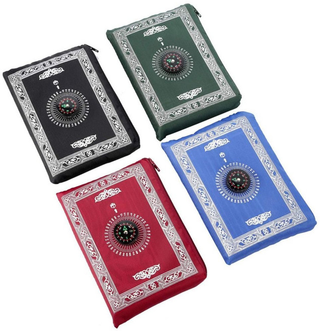 그린 무슬림 기도용 나침반 매트 깔개 카펫 휴대용 ggp*0280YW, 없음, 본상품선택, 1개