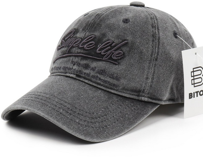 비토스 국내제작 빈티지워싱 자수 볼캡 야구모자 커플모자