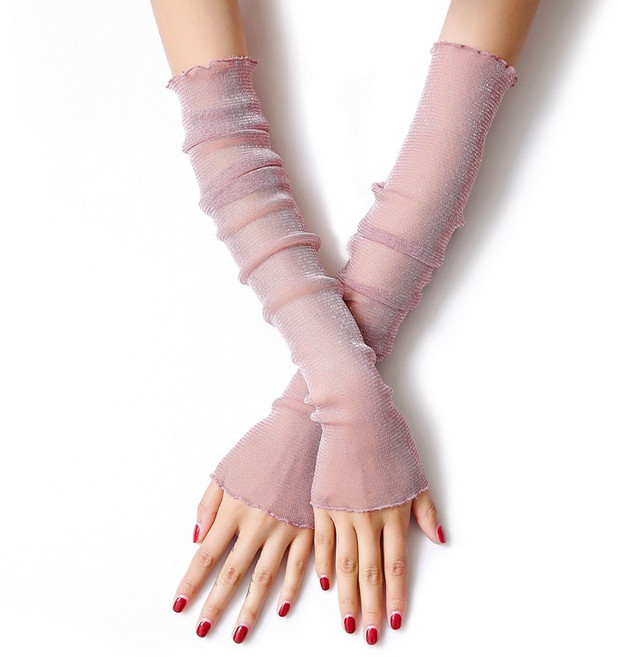 미즈코스 망사 시스루 토시 여름 햇빛 차단 운전 반장갑 자외선