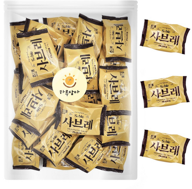 해태 사브레 버터쿠키 탕비실 과자 대용량 비스킷 25개입 개별포장