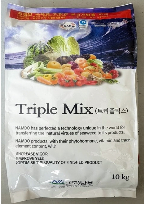 (비료) 트리플믹스 10kg - 신개념복합비료 - 토양개량과 물리성 향상 도움되는 비료 - 해조류 아미노산 휴믹산까지, 1개
