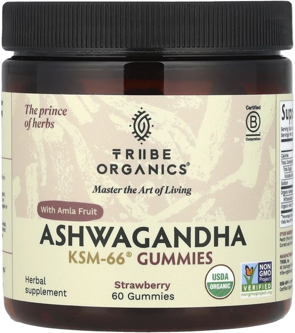 몸관리하세요 겨울입니다 Tribe Organics 아슈와간다 KSM-66® 암라 열매 함유 딸기 맛 구미젤리 60개 특별관리진행, TribeOrganics아슈와간다KSM66암라열매함유딸, 1 - 쿠팡