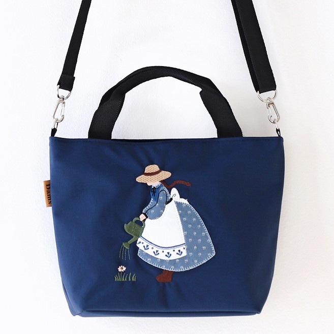 미모양 여성 예쁜 가벼운 천 크로스백 미니 토트백 국산