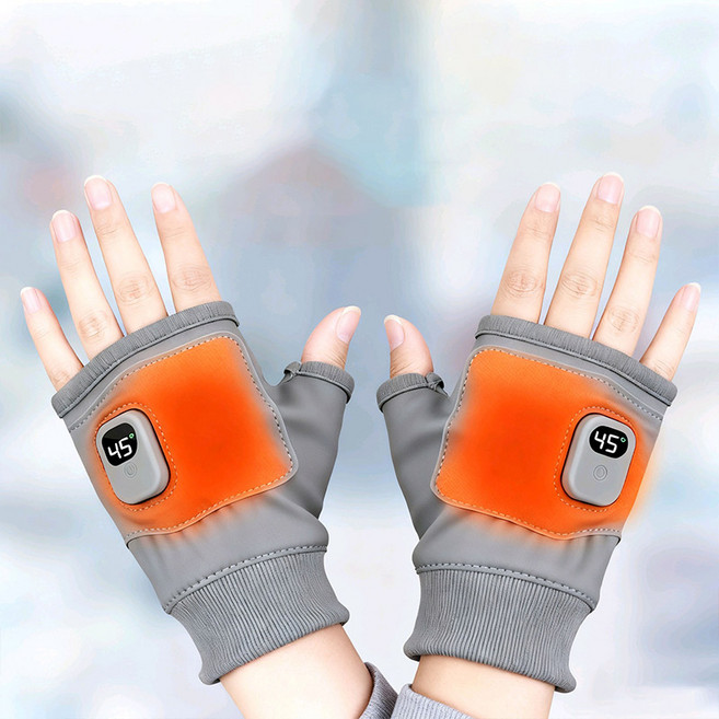 [SMTONE] 휴대용 장갑 손난로 USB충전 그래핀 발열장갑 오토바이 방한 찜질 손마사지기, 블랙