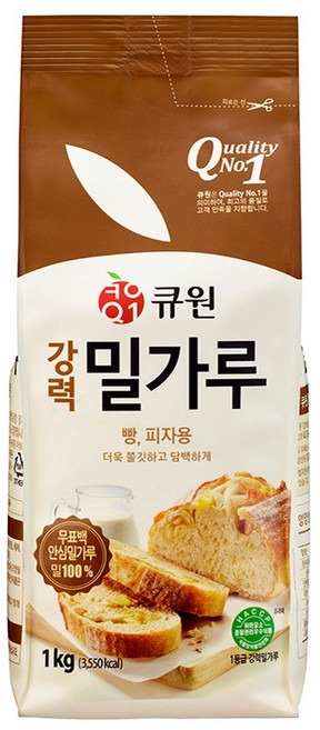 큐원 강력(빵용)밀가루 1kg, 1개