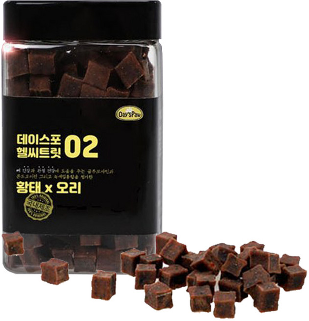 [펫파라다이스][데이스포] 헬씨트릿 황태시리즈 400g 600g 대용량 큐브져키 영양제, 황태x오리400g, 1개