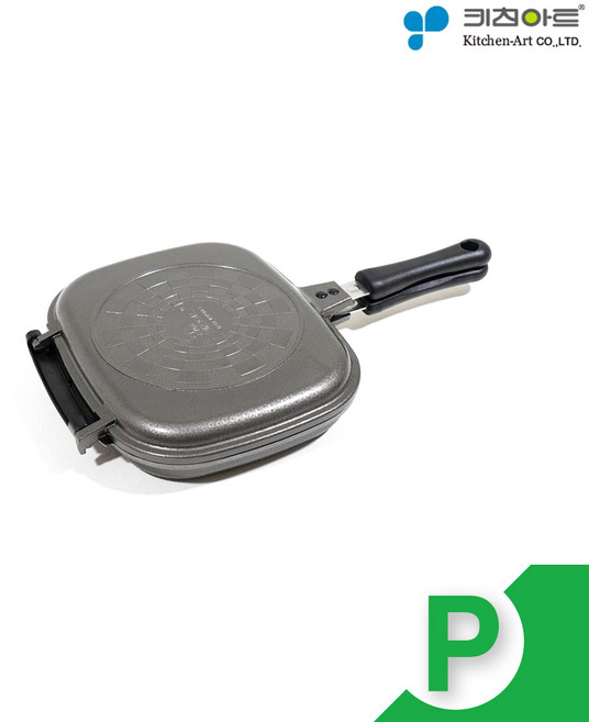 압력패킹 고기구이 양면팬 키친아트 생선구이 양면후라이팬 생선 인덕션 겸용 분리형 사각 고기, 1개