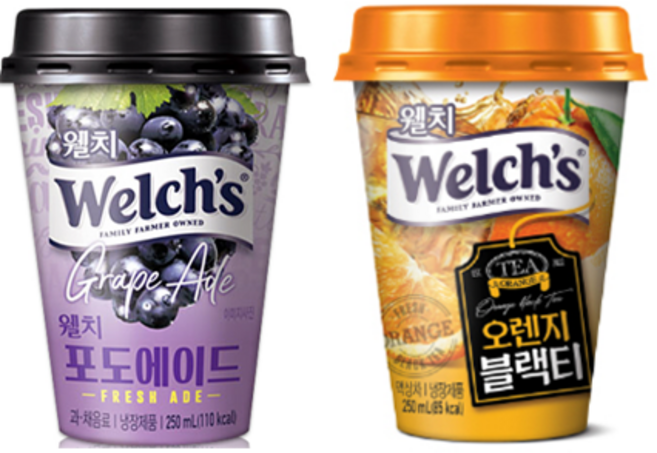 푸르밀 웰치스 250ml X20컵(사과에이드10컵+포도에이드10컵)/무료배송, 1세트