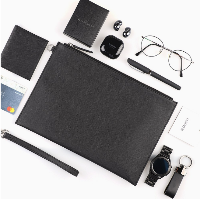 루이벤 천연 소가죽 사피아노 남성 파우치 가죽 손가방 클러치백