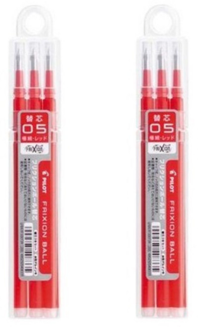 파이롯트 프릭션 노크 볼펜 0.5mm + 리필심 세트, 0.5 리필 레드 3p, 2개