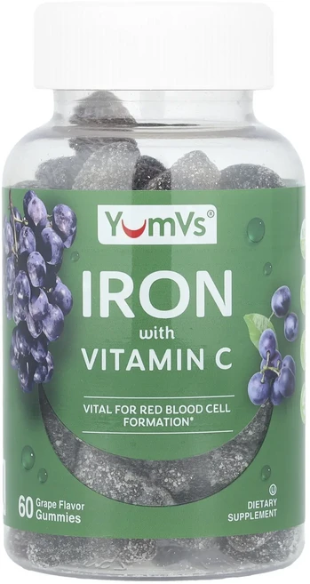 단백질 비타민 철분 마그내슘 칼슘 YumVs 비타민C 함유 철분 구미젤리 포도 구미젤리 60개 고루고루섭취해주세요, YumVs비타민C함유철분구미젤리포도구미젤리60개 - 쿠팡