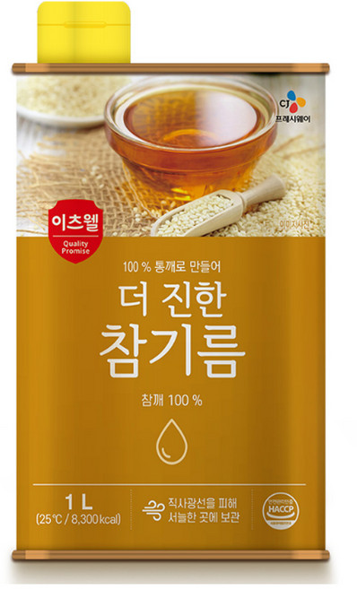 이츠웰 더 진한 참기름 캔, 1개, 1L