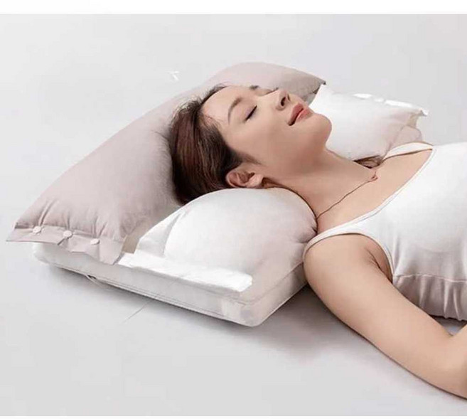 별빛미 군대베게 이중층 얼굴 무압박 숙면 목주름 호텔 펜션 상업용 다다미 기숙사, 베개 6-8cm + 커버