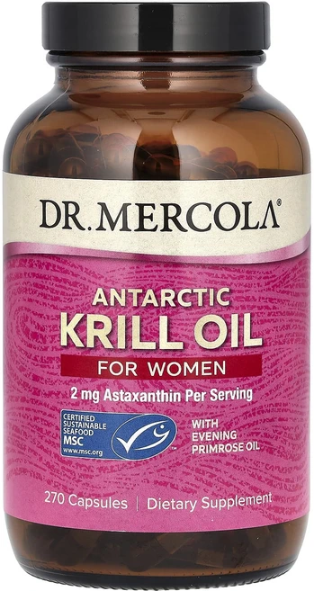 Dr. Mercola 여성용 남극 크릴 오일 캡슐 270정, 1개 - 쿠팡