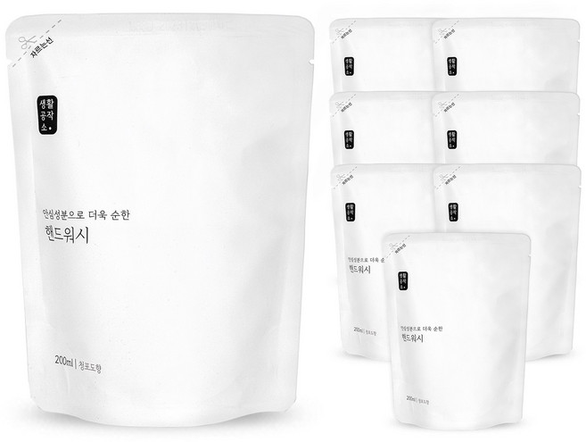 생활공작소 핸드워시 청포도향, 200ml, 8개