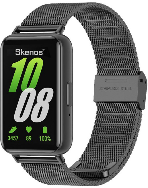 SKENOS 갤럭시 핏3 메탈스트랩 밀레니즈 루프 밴드 Galaxy Fit 3, 버클형, 블랙, 1개