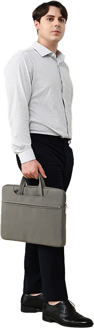 베르바 3중쿠션 방수 노트북 가방 파우치 대용량 크로스 백, 옥스퍼드 소재, 다크 그레이, 1개